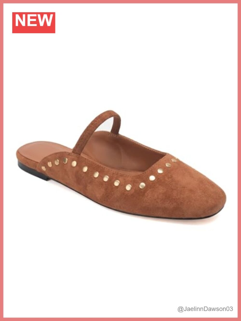 Faux Suede Square Toe Mules for Women Mary Jane Flats Slip On Comfort